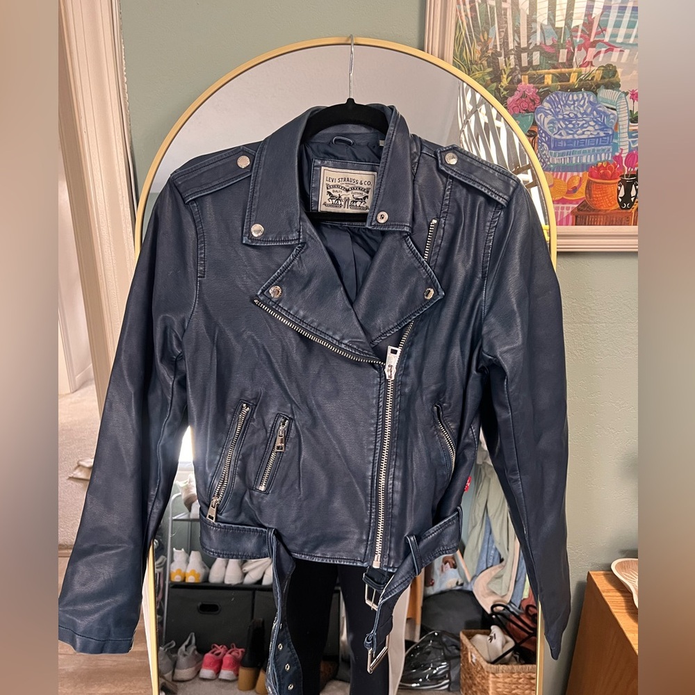 Levi’s blue faux leather jacket